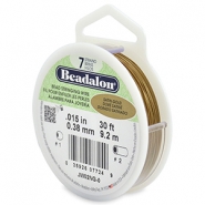 Beadalon Rijgdraad 7 draads 0.38mm Satin Gold