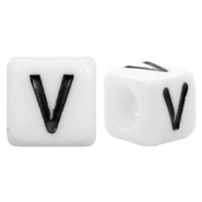 Letterkralen van acryl letter V Wit
