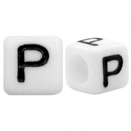 Letterkralen van acryl letter P Wit