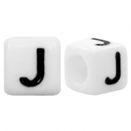 Letterkralen van acryl letter J Wit