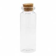 Wensflesje met kurk 8x3cm Transparant