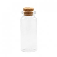 Wensflesje met kurk 7x3cm Transparant