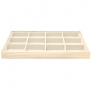 Sieraad display 12-vaks Natural-linen white