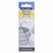 Beadalon flexibele rijgnaald curved 9cm groot oog Zilver