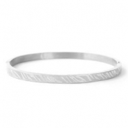 Roestvrij stalen (RVS) Stainless steel armbanden zebra print Zilver