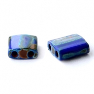 Miyuki kralen tila 5x5mm Opaque cobalt picasso blue TL-4518