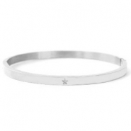 Roestvrij stalen (RVS) stainless steel armbanden met ster Zilver