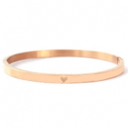Roestvrij stalen (RVS) stainless steel armbanden met hart Rosé goud
