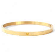 Roestvrij stalen (RVS) stainless steel armbanden met hart Goud