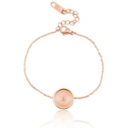 Polaris Steel armbandjes voor 12mm cabochon Ros&eacute; goud