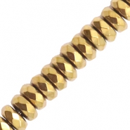 Hematite kralen facet disc Gold