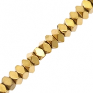 Hematite kralen facet disc Gold