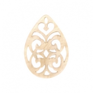 Resin hangers druppel barok 38x27mm Light semolina beige
