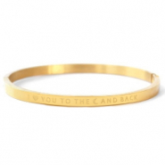 Roestvrij stalen (RVS) Stainless steel armbanden "I LOVE YOU TO THE MOON AND BACK" Gold