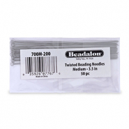 Beadalon twisted rijgnaalden Asian medium 50st. Zilver
