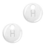 Basic Quality metalen bedels initial H Antiek zilver (nikkelvrij)