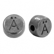 DQ metalen letterkraal Ä Zilver antraciet (nikkelvrij)