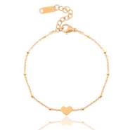 Roestvrij stalen (RVS) Stainless steel armbanden jasseron heart ♥ Rosé goud