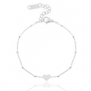 Roestvrij stalen (RVS) Stainless steel armbanden jasseron heart ♥ Zilver