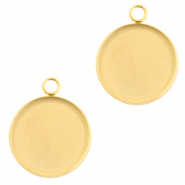 Roestvrij stalen (RVS) stainless steel onderdelen setting bedel voor cabochon 20mm Goud