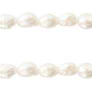 BQ Zoetwaterparels nugget ovaal 7x3mm Naturel white