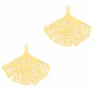 Hangers bohemian Ginkgo blaadje Goud (nikkelvrij)