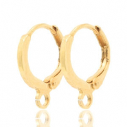 Oorbellen met 1 oog sluitbaar 12mm Goud