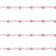 Roestvrij stalen (RVS) Stainless steel onderdelen jasseron 1mm Fuchsia-zilver