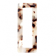 Resin hangers rechthoek 40x16mm Mixed beige brown