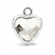 Hangers van crystal glas hart Crystal-silver