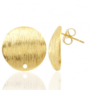 Onderdelen TQ metaal oorbellen oorsteker 18mm met oogje Goud
