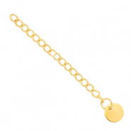 Roestvrij stalen (RVS) Stainless steel onderdelen verlengketting coin 8mm Goud