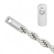 Roestvrij stalen (RVS) Stainless steel onderdelen eindkapje voor twist jasseron Zilver