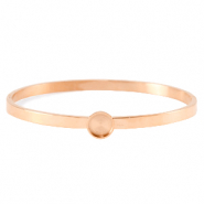 Polaris Steel (RVS) bangle armband met setting voor 7mm cabochon/Swarovski SS34 Ros&eacute; goud