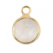 Natuursteen hangers 10mm White crystal-gold