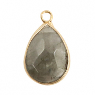 Natuursteen hangers drop Fossil grey-gold