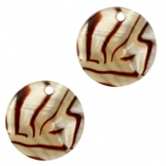Resin hangers rond 12mm Incense beige pearl