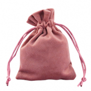 Sieraad zakje velvet Antique pink