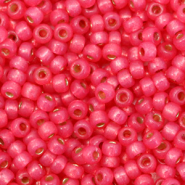 Miyuki rocailles 8/0 Duracoat silverlined dyed flamingo pink 8-4239