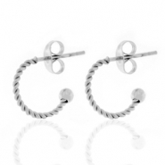 Roestvrij stalen (RVS) Stainless steel oorbellen creolen 12mm Zilver