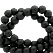6 mm glaskralen mat Black