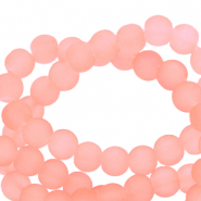 6 mm glaskralen mat Neon coral orange