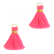 Kwastjes 1.5cm Gold-hot pink