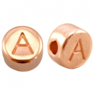 Metalen kralen DQ rosé goud Letterkralen DQ metaal rosé goud