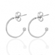 Roestvrij stalen (RVS) Stainless steel oorbellen creolen Zilver