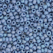 Miyuki rocailles 11/0 Opaque glazed frosted rainbow soft blue 11-4704