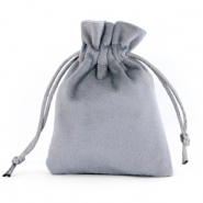 Sieraad zakje velvet Grey