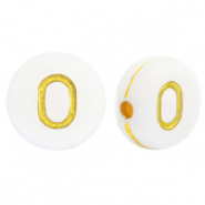 Letterkralen van acryl O White-gold