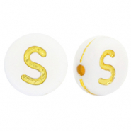 Letterkralen van acryl S White-gold