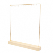 Sieraad display voor kettingen met houten voet Natural-gold